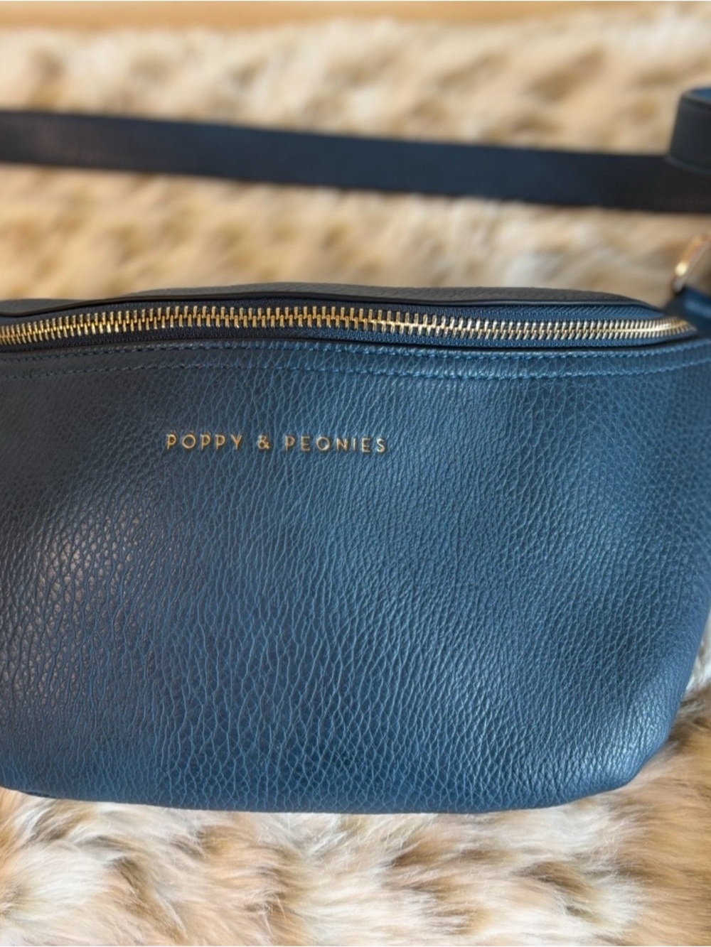 Poppy and Peonies Sidekick teal crossbody.